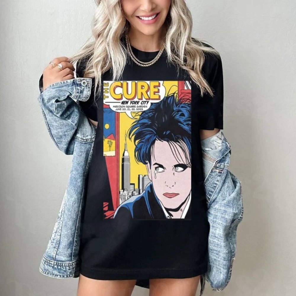 The Cure Tour New York Tshirt Gothic Rock Postpunk Fans Gift Tee Shirt